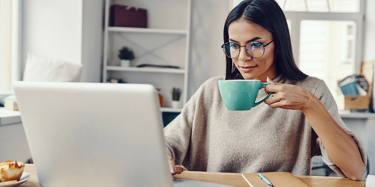 woman working from home