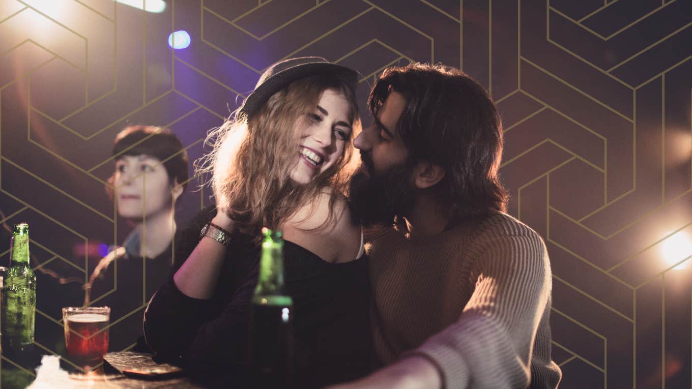 Couple in a relationship at a dance club