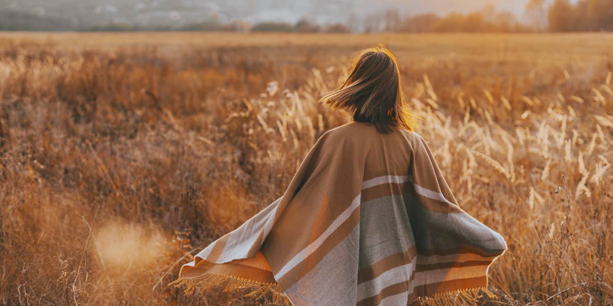 woman in a field