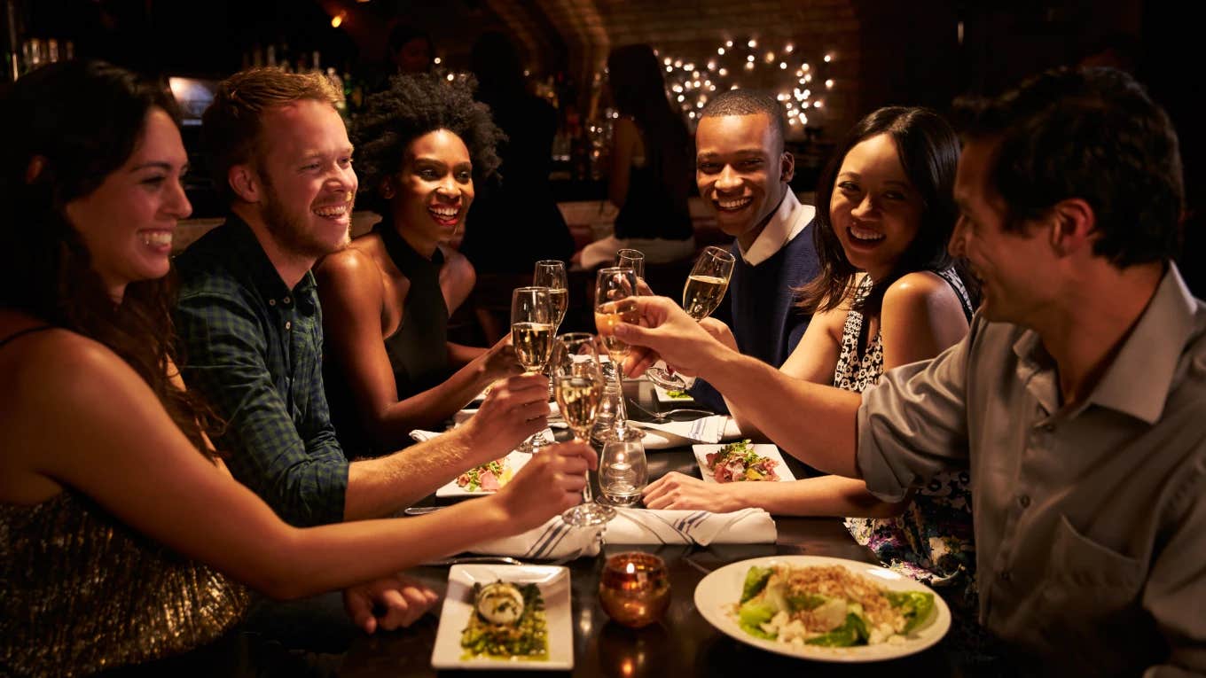 friends dining in a restaurant