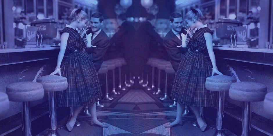 1950s couple at a diner 1950s couple at a diner