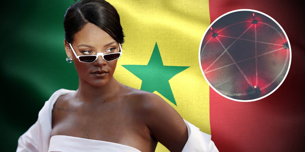 Rihanna, Senegal flag, Illuminati