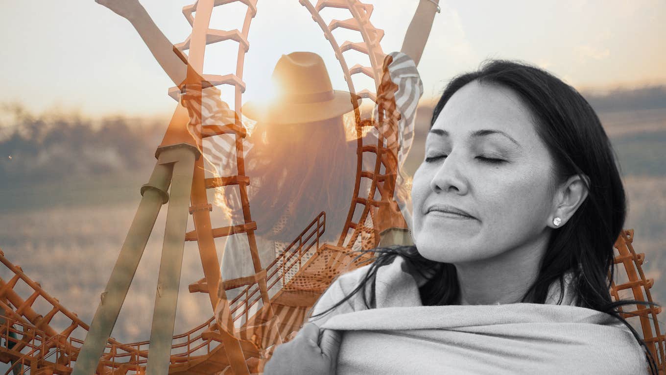 woman healing through a roller coaster of emotions