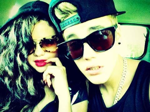 Selena Gomez and Justin Bieber on Instagram wearing hats and sunglasses