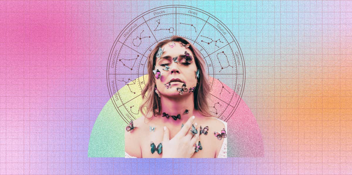 How The Ruler Of The Midheaven Influences Your Legacy zodiac wheel and woman covered in butterflies