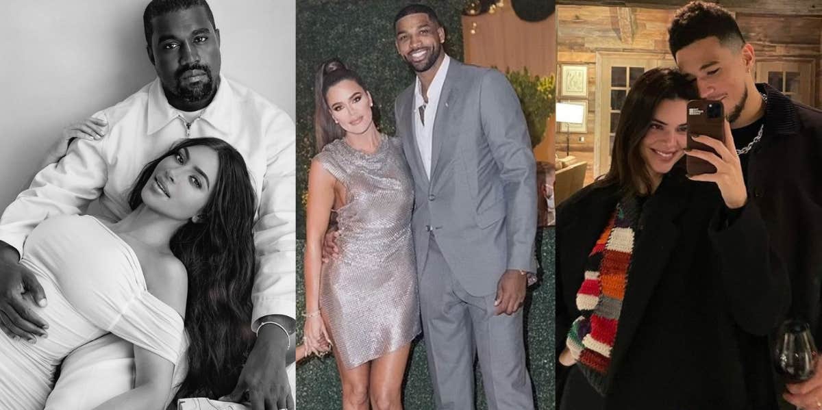 Khloé Kardashian, Tristan Thompson, Kim Kardashian, Kanye West, Kendall Jenner, Devin Booker