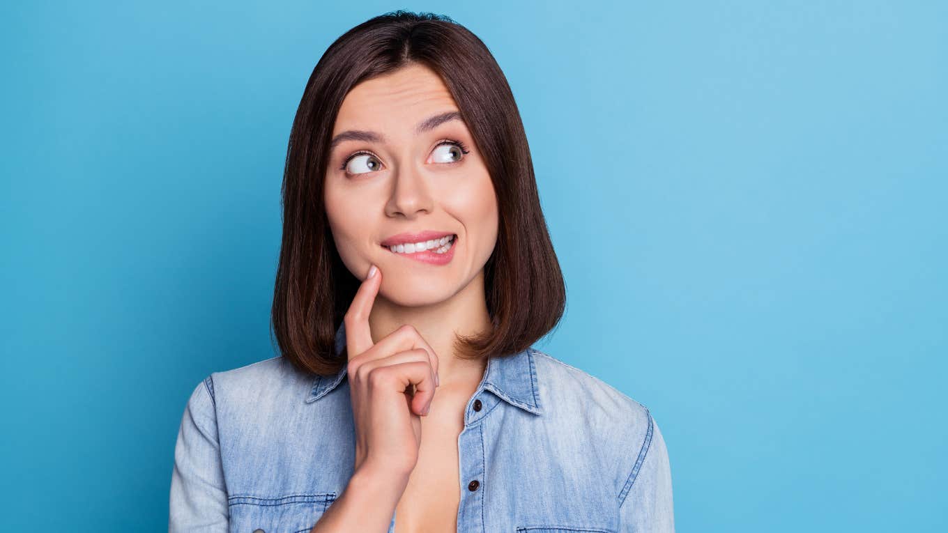 woman thinking before she speaks