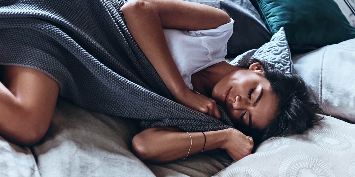 woman sleeping in a bed