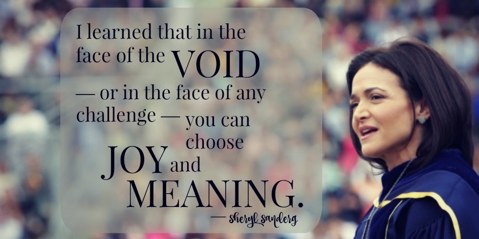 sheryl sandberg husband commencement speech