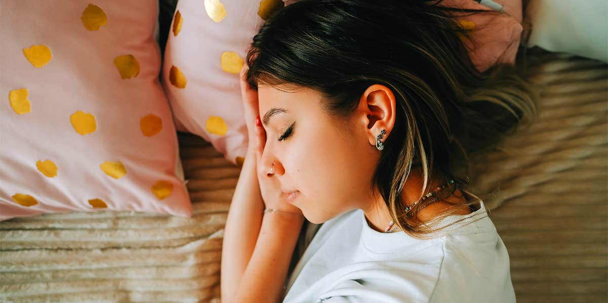 woman taking a nap