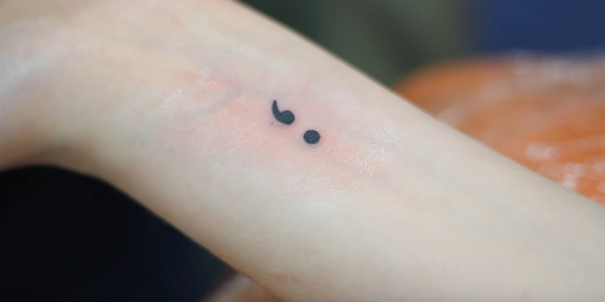 43 Semicolon Tattoo Ideas And The Different Meanings Behind Each Color And Symbol
