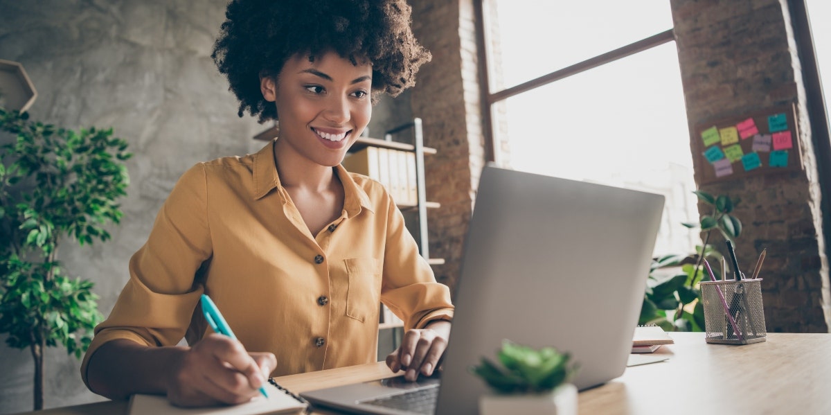 senior executive leadership professional woman on her laptop