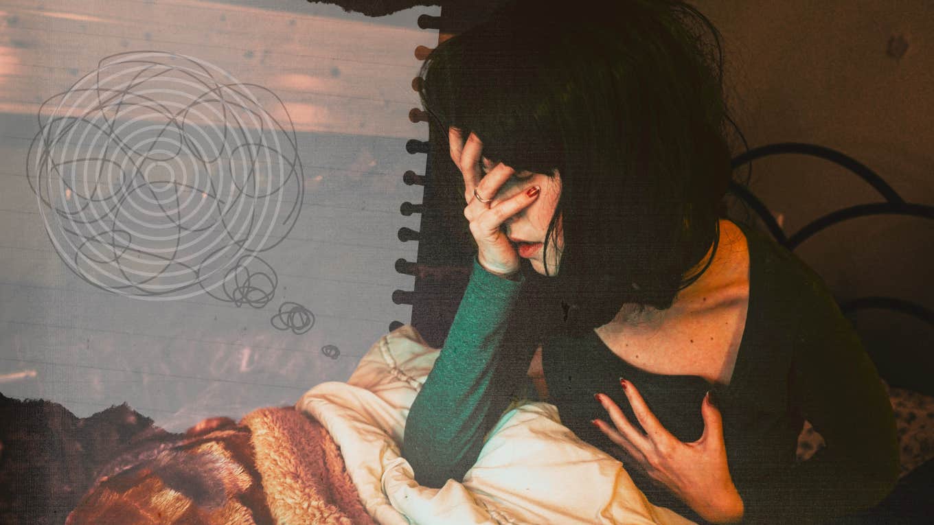 21 Sentences That Will Make You Less Nervous Than 97% Of People Woman with hand on head struggling with anxiety