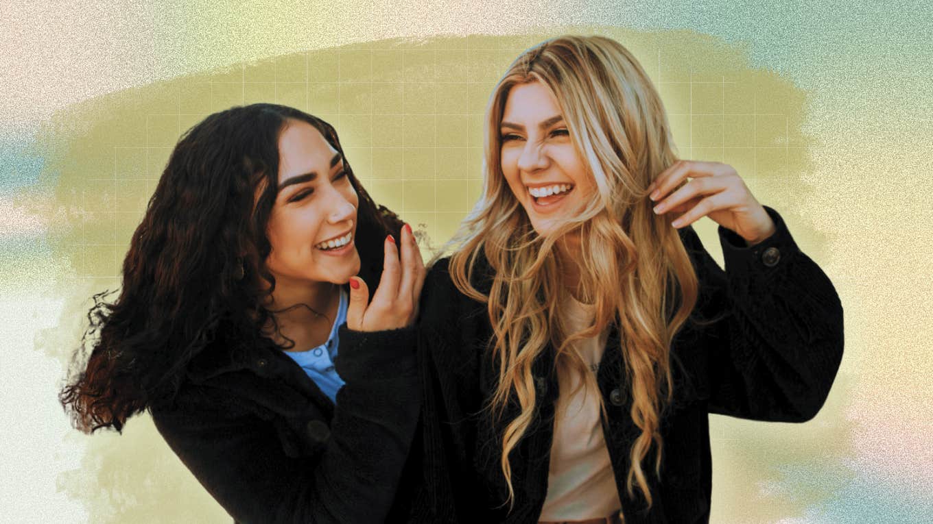 21 Sentences That Will Make You More Appealing Than 98% Of People Two friends radiating happiness