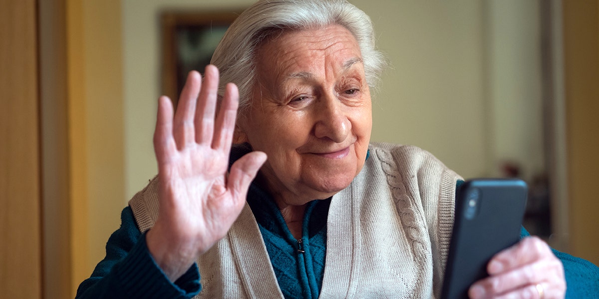 Elderly woman on the phone
