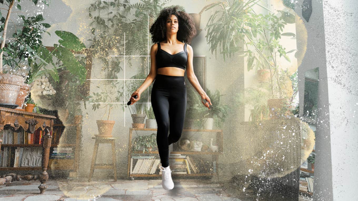 7 Tiny Habits That Make Life Feel Way Less Overwhelming Woman jump roping, exercising