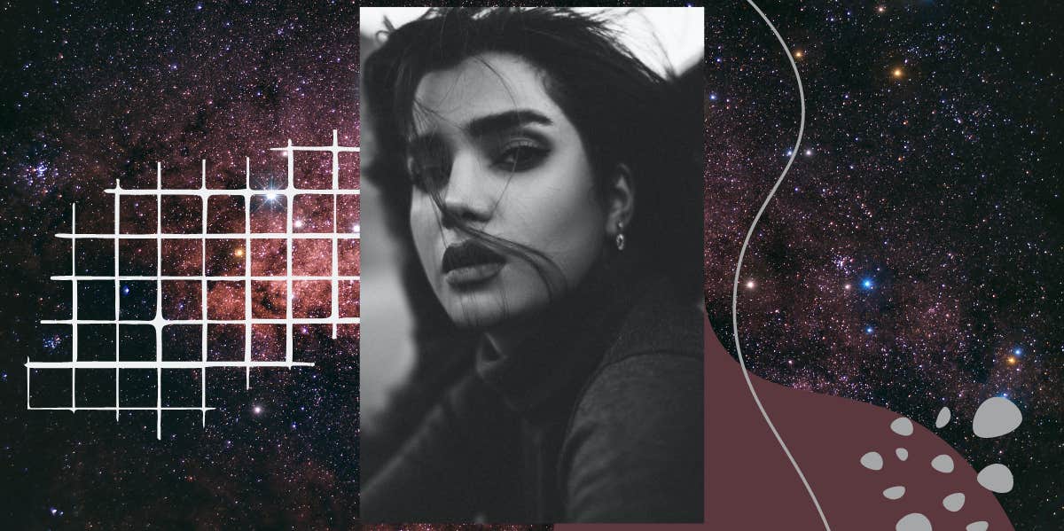 The Zodiac Sign That Represents Your 'Shadow Self' woman in black and white with abstract shapes