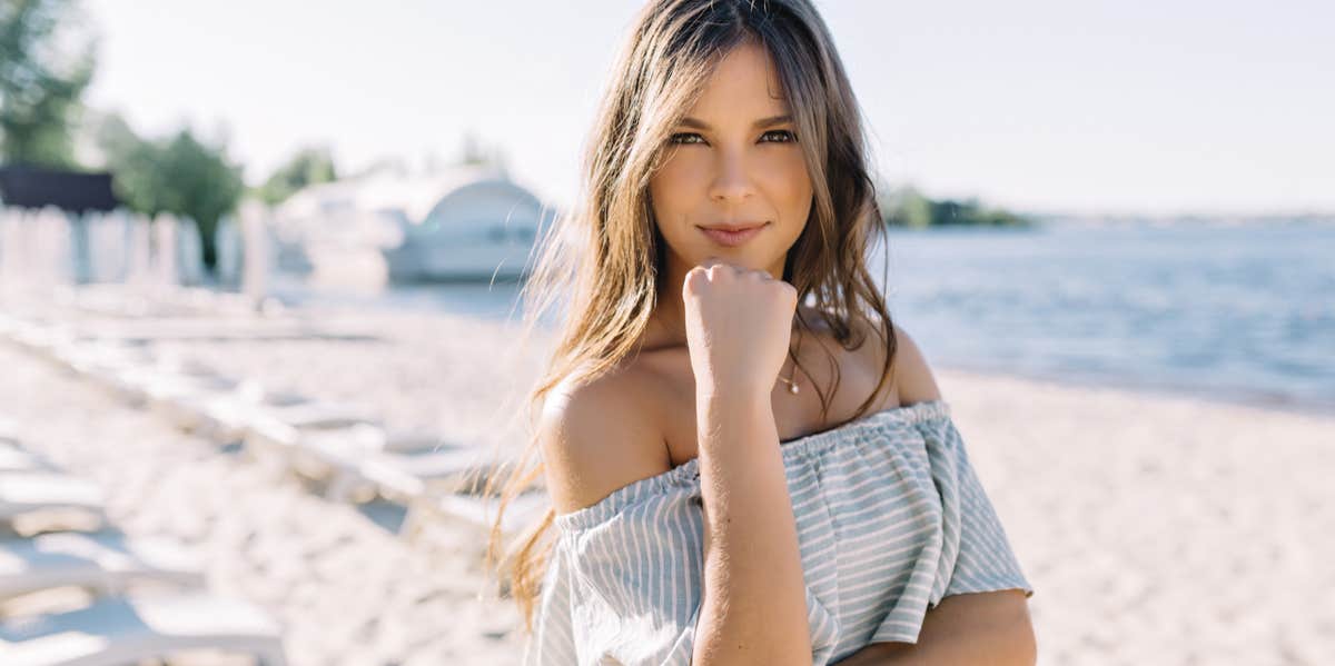 woman on beach