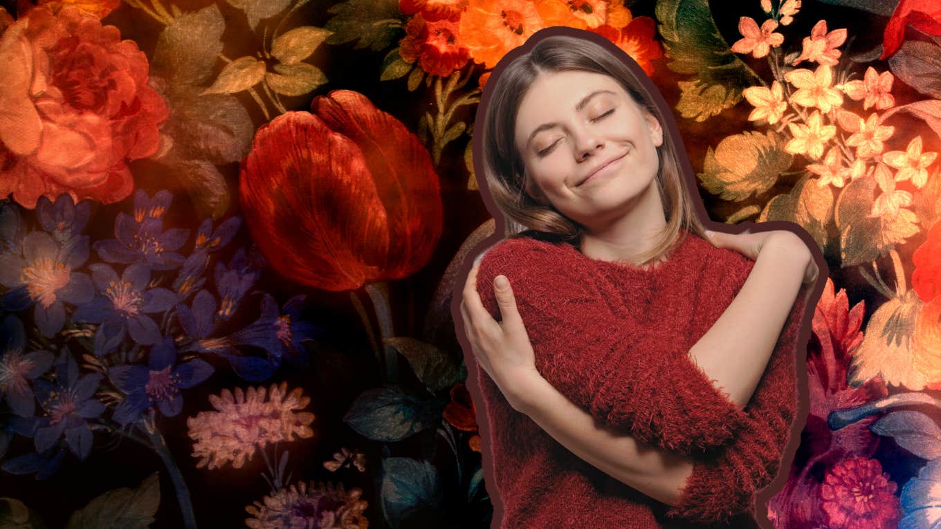 7 Subtle Changes That Show You're Growing As A Person woman hugging herself
