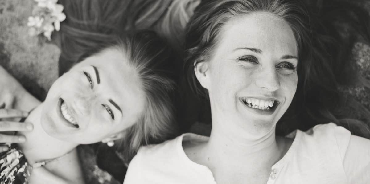 2 girls laughing