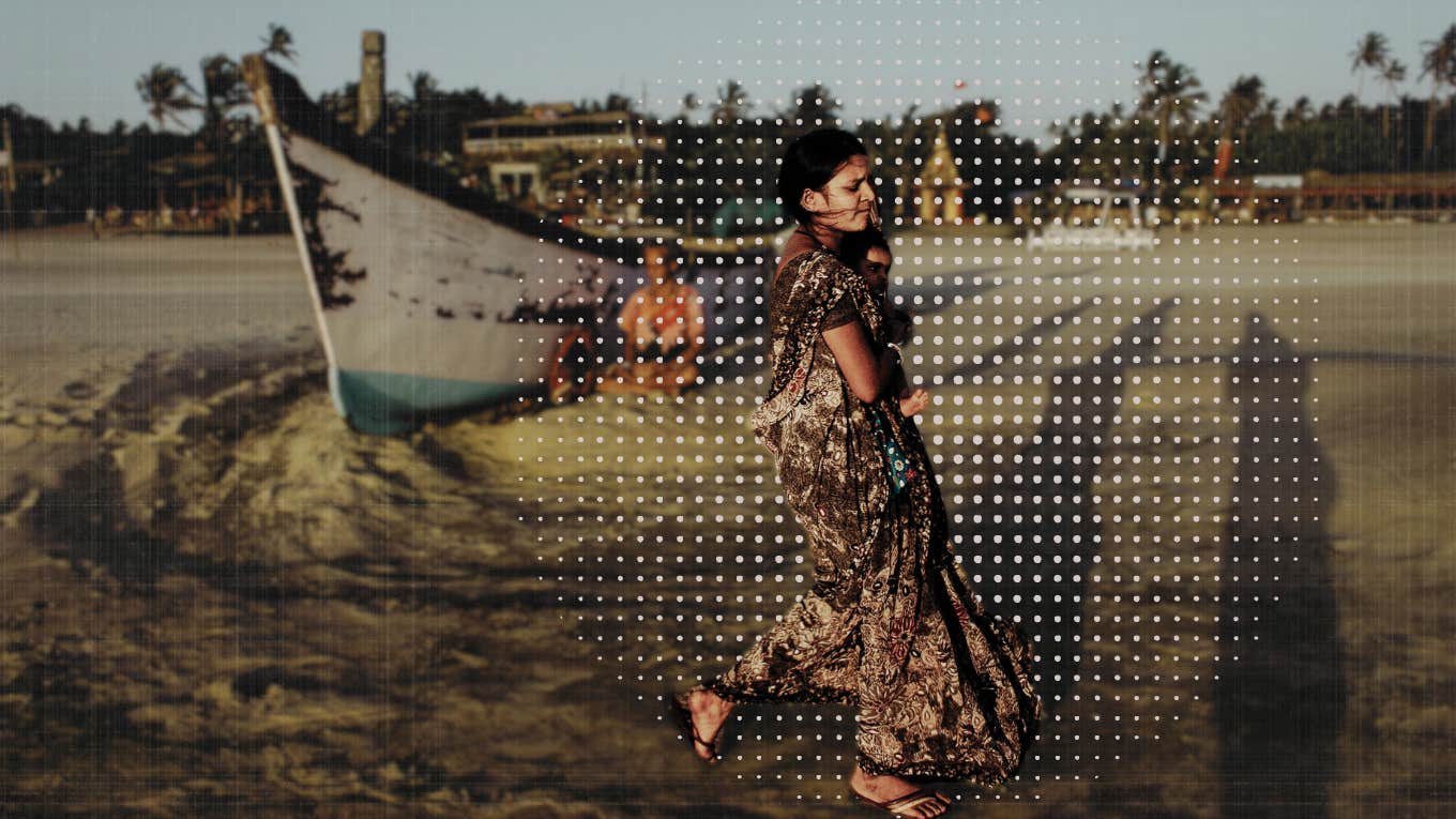 Shunned And Abused, My Mother Escaped To Return For Me In India Woman and her child walking together