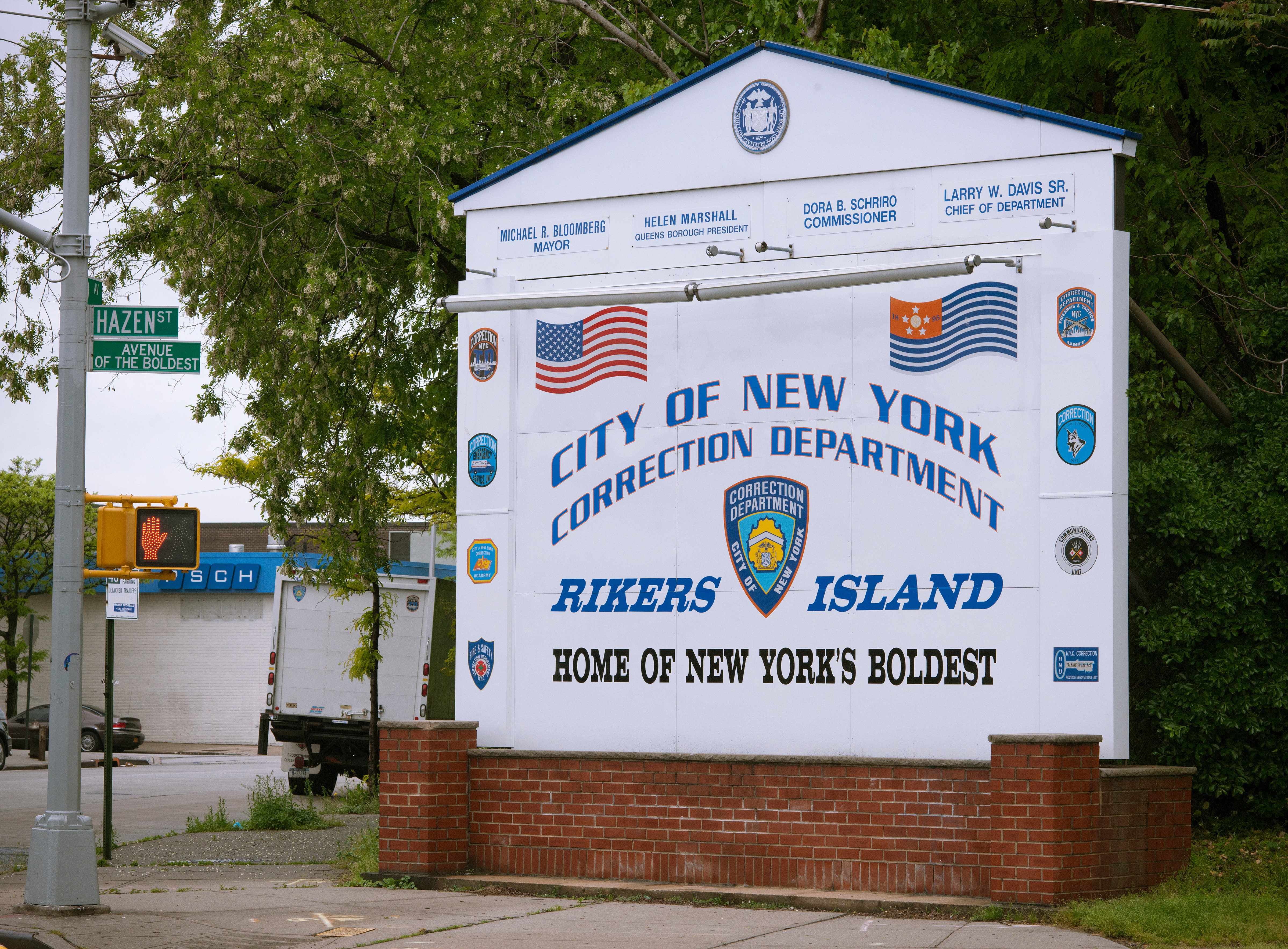 Rikers Island jail sign
