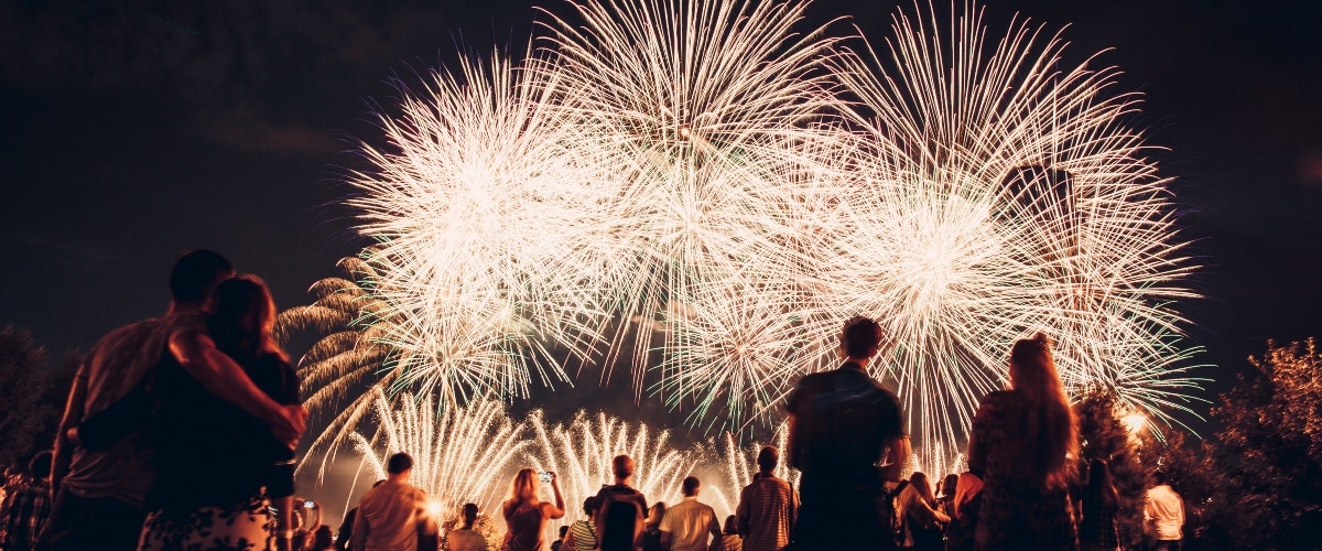 people viewing fireworks