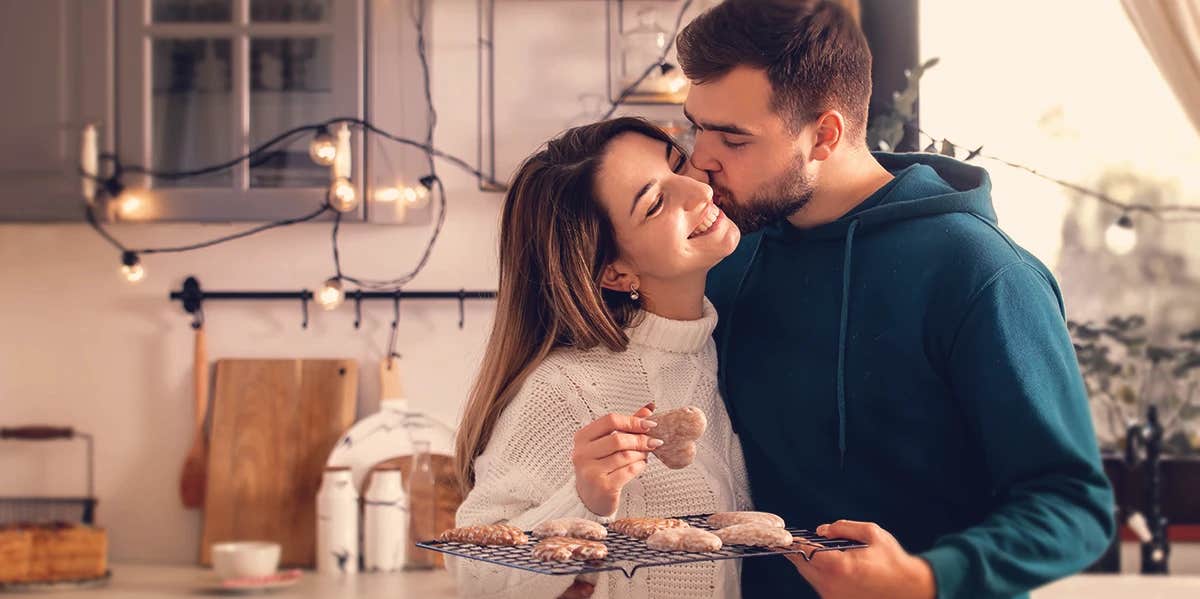 couple making cookies
