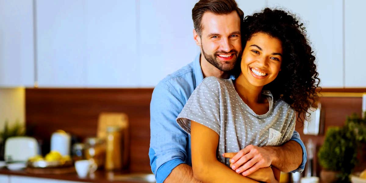 9 Scientifically Proven Signs Of A Happy, Healthy Marriage happily married couple hugging