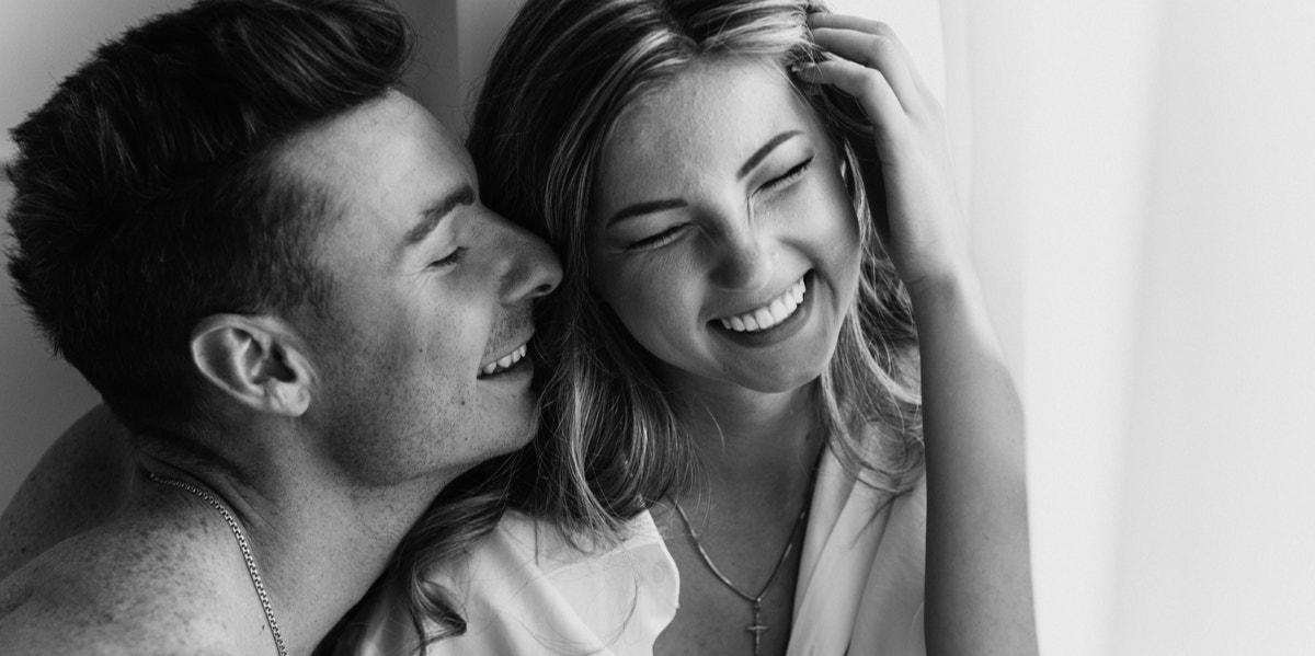 couple laughing