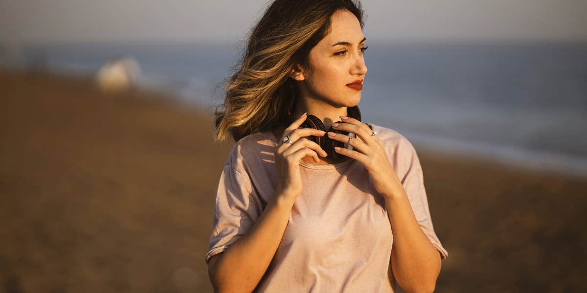 woman on beach