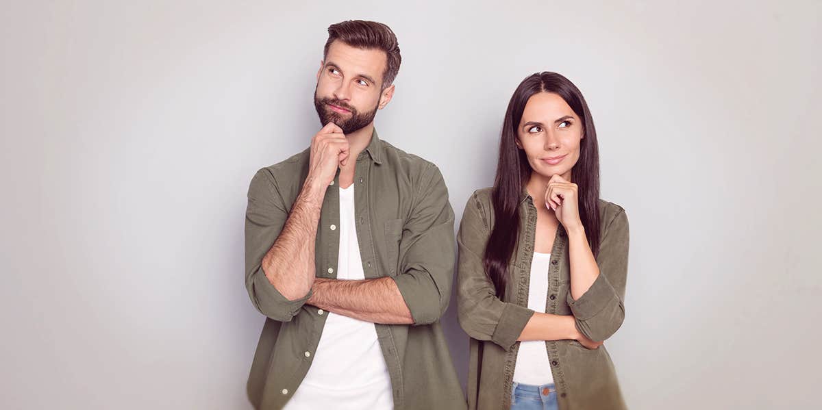 5 Signs Someone Is Fake Smart man and woman thinking