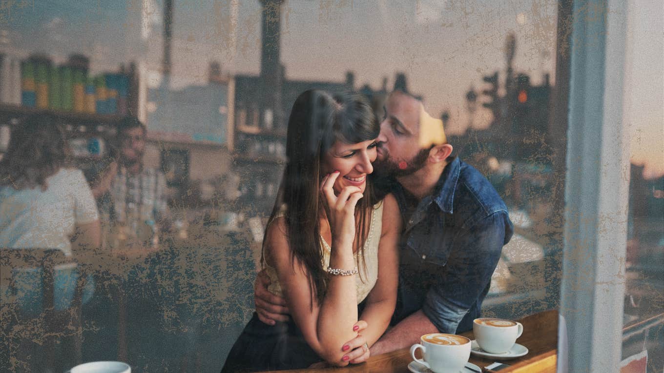 couple on a date in a coffee shop