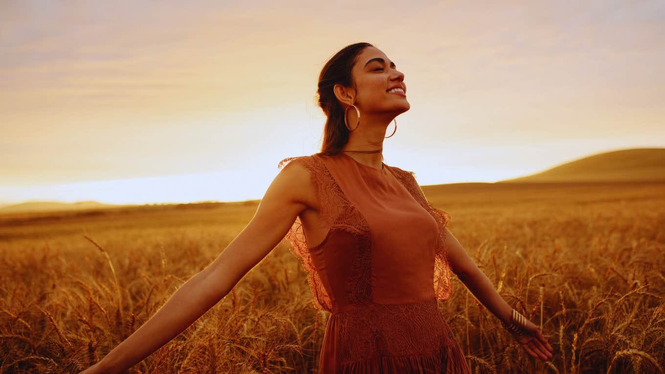 woman in field