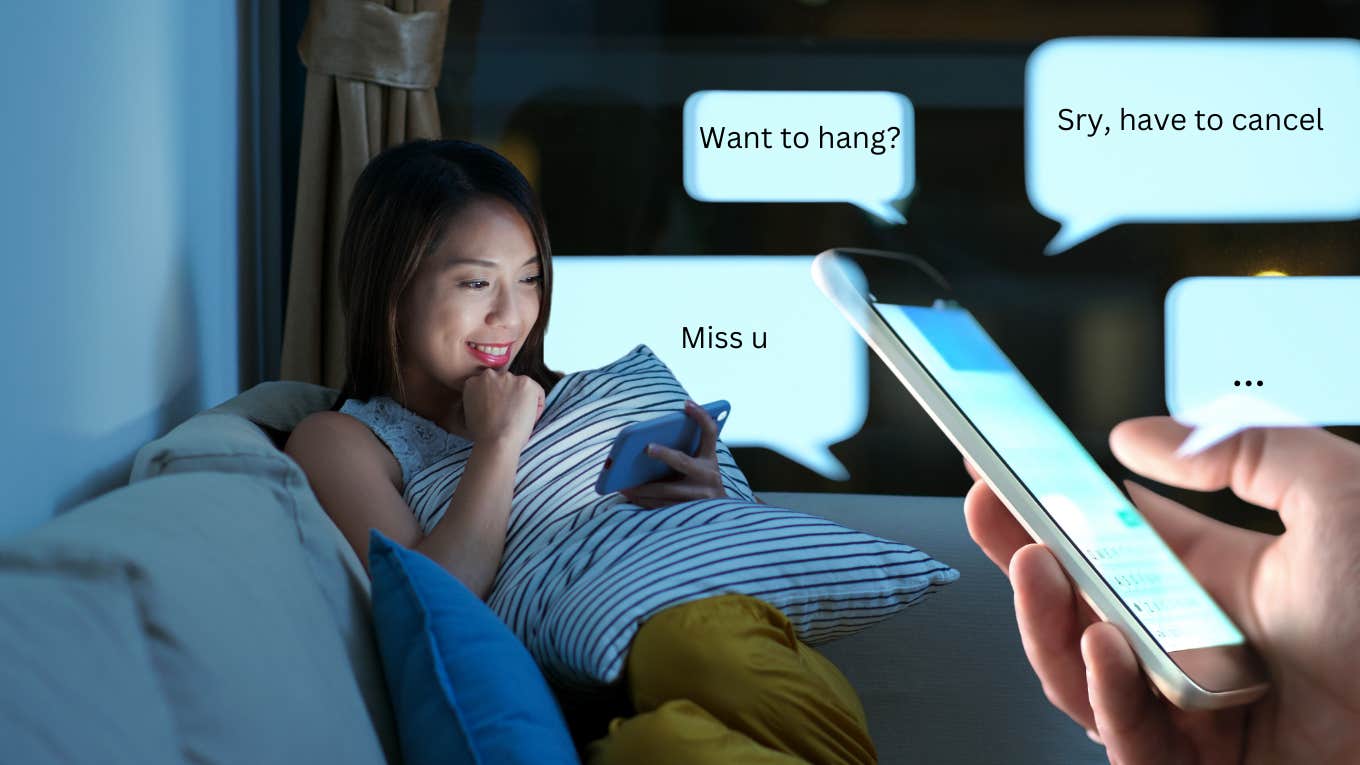 10 Signs You're Chasing A Player (And He's Gonna Use You & Lose You) woman staying in, texting her love interest