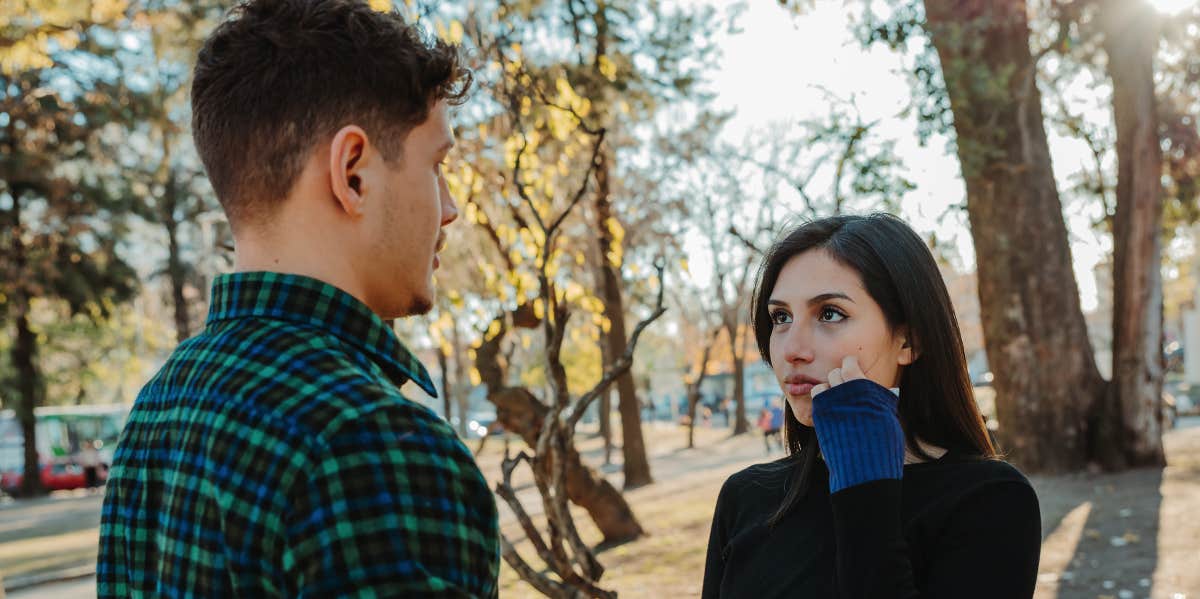 unhappy couple having argument