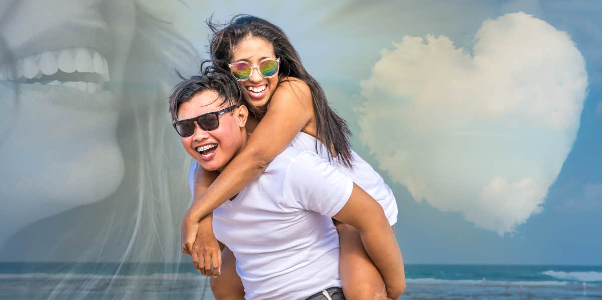 Happy couple on the beach