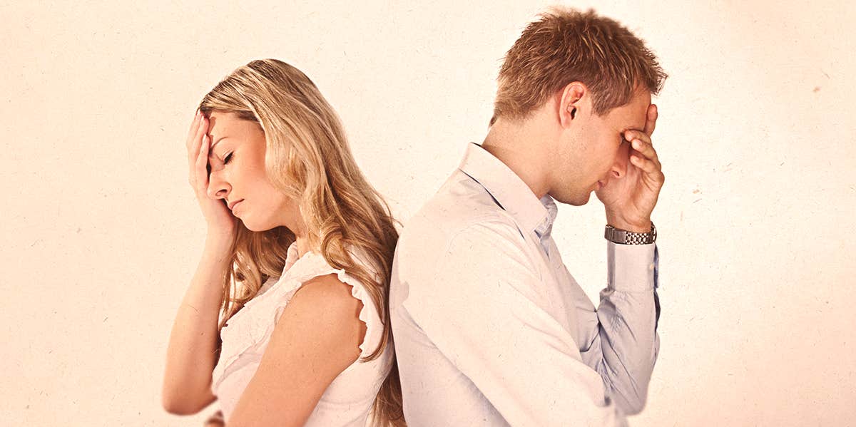 This Is The Silent Killer Of Relationships (And It's Not What You Think) couple looking depressed