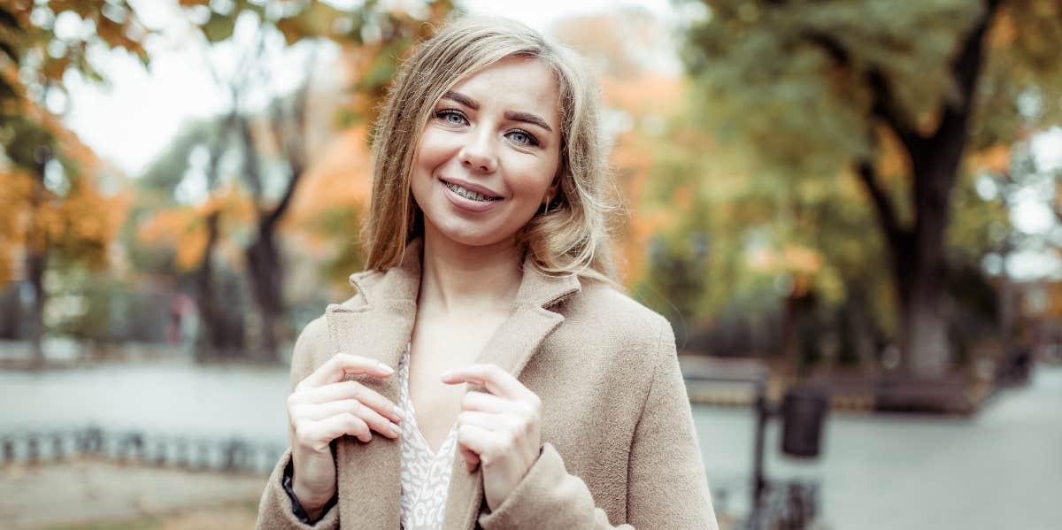 woman smiling