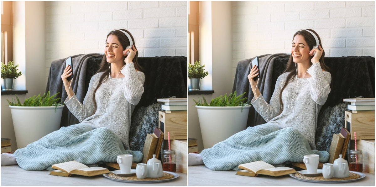 simplify your life woman relaxing at home