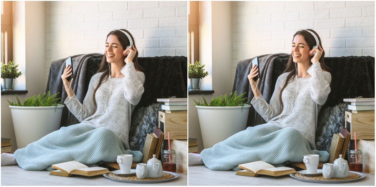 woman relaxing at home