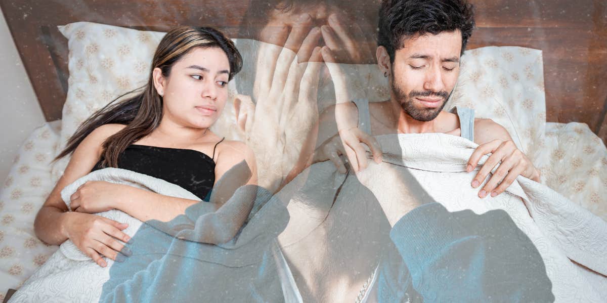6 Toxic Ways Porn May Be Destroying His Masculinity Man checking under covers in bed with woman