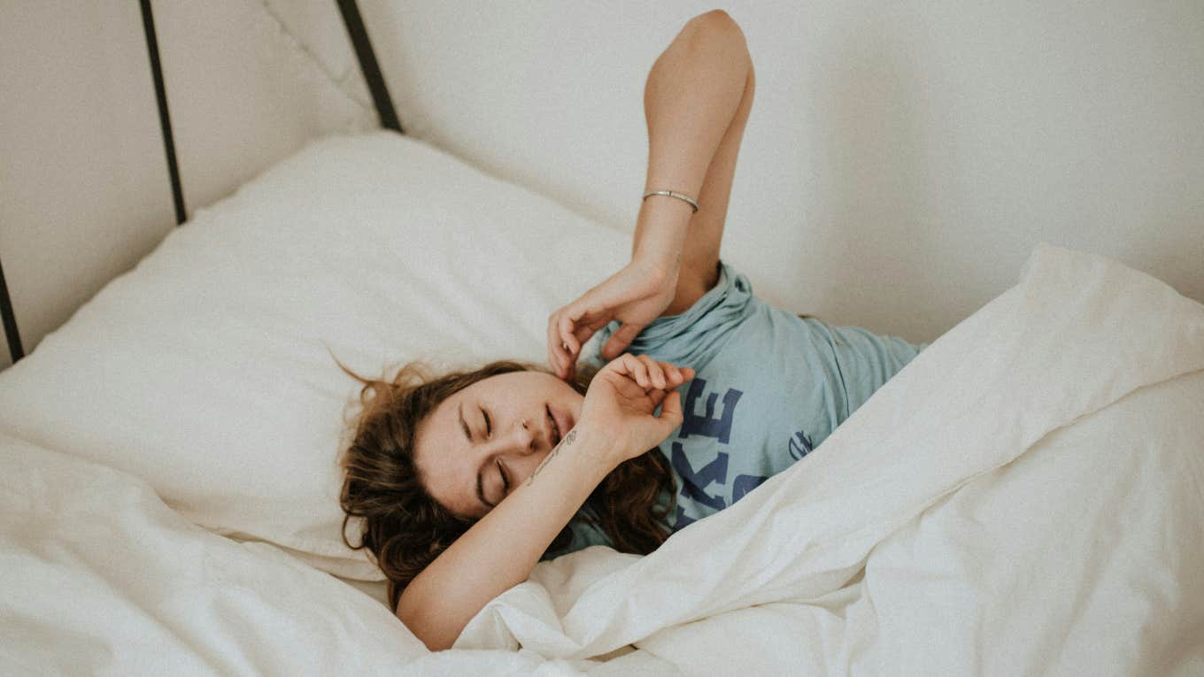 woman asleep in bed 