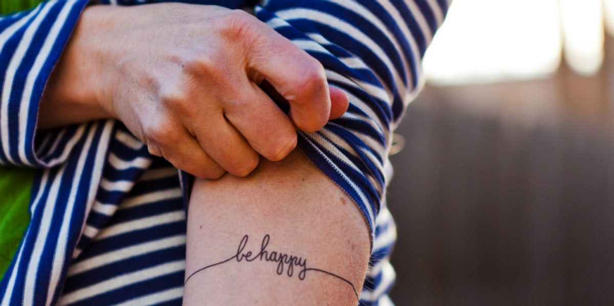 be happy small tattoo