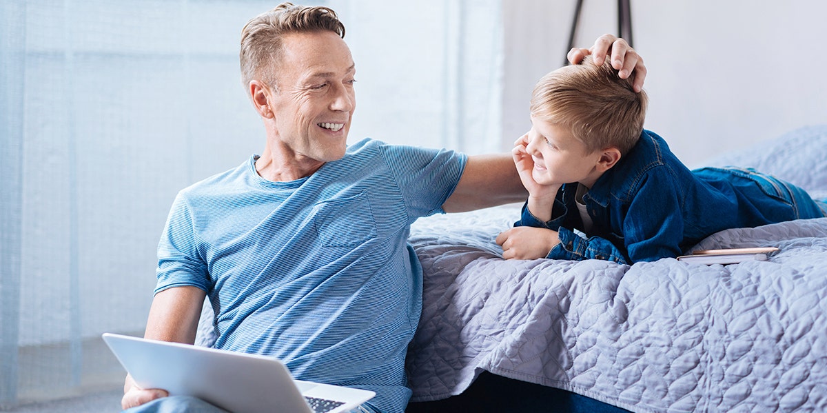 dad and son chatting together