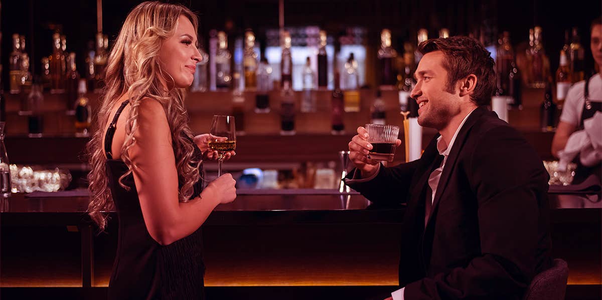 The Smokin' Hot Night Husband & I Pretended To Be Strangers couple flirting at bar