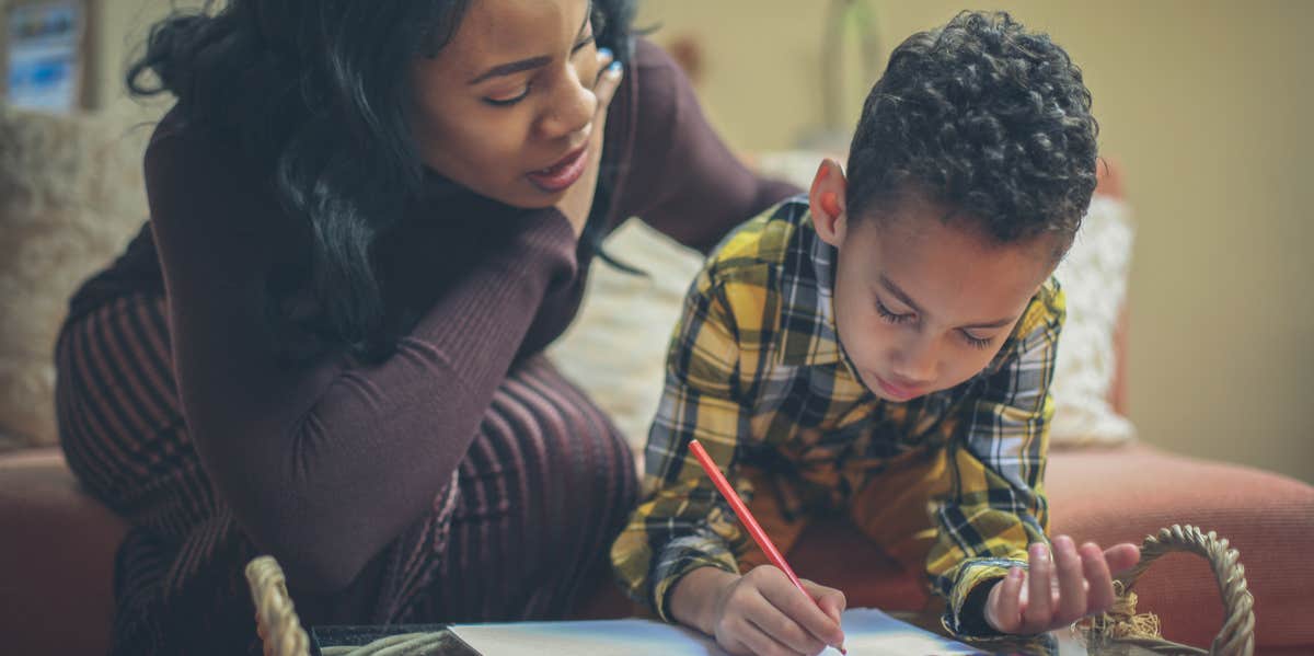 boy doing homework