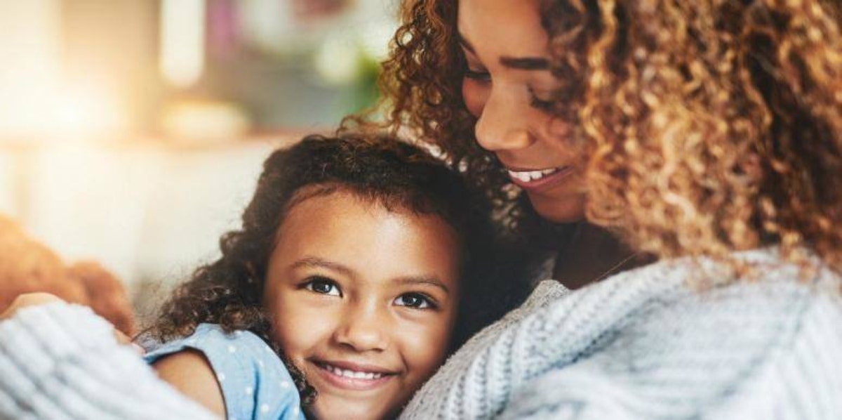 mom with happy daughter