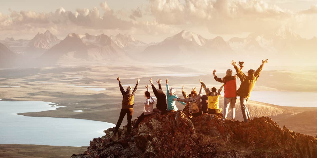 Group of people on a mountain