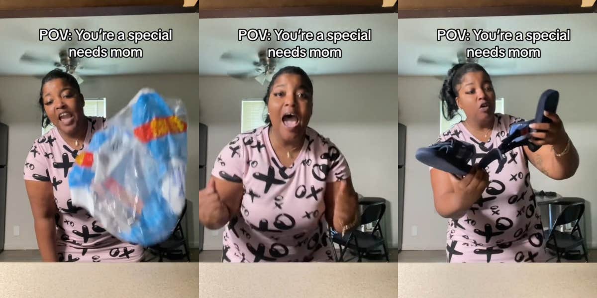 Special Needs Mom Films Herself Yelling About Her Son — And Then Shows The Video To Him & His Siblings Special needs mom recording video on TikTok
